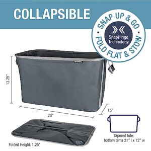 CleverMade Collapsible Fabric Laundry Basket - Foldable Pop Up Storage Bin - Space Saving Hamper with Carry Handles Large, Charcoal/Grey, 2 Pack