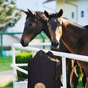 ZELARMAN Horse Hay Bag with Large Capacity，Slow Feeder Hay Nets， Leather Trim Feeding Bag for Horses, Sheep