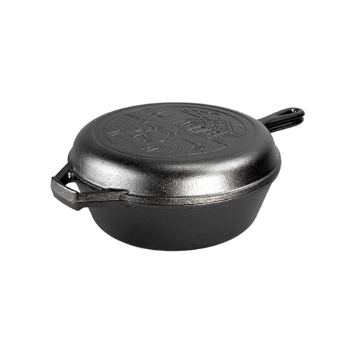 Lodge Cast Iron Wanderlust Series, Cabin Combo Cooker, 3.2 Quart​ Black