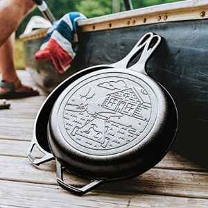 Lodge Cast Iron Wanderlust Series, Cabin Combo Cooker, 3.2 Quart​ Black