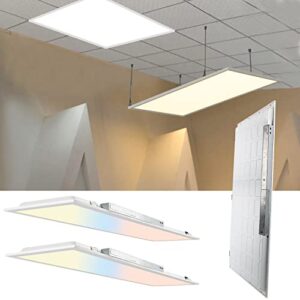 etl listed 2 pack 1x4 led flat panel light,cri90 3cct 3000k/4000k/5000k dimmable 0-10v, 8000lm, led light drop ceiling fixture,flat panel led light,ceiling panels led troffer led lay for office