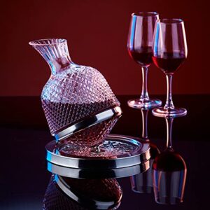 Wine Decanter, Aerator, Lead-Free Crystal Glass, 360° Rotation, Wine Lovers, Luxurious， Gifts for Men