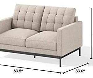 ZINUS Thompson Loveseat / Tufted Cushions / Green Tea Infused Foam Cushions / Tool-Free, Easy Assembly, Beige