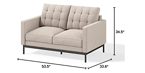 ZINUS Thompson Loveseat / Tufted Cushions / Green Tea Infused Foam Cushions / Tool-Free, Easy Assembly, Beige