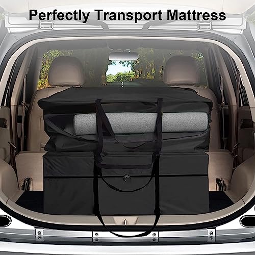 Joymo Folding Mattress Storage Bag for 6" Queen, Waterproof Foldable Mattress Cover for Moving, Heavy Duty Dustproof Floor Mattress Carry Case (28"x61"x18")