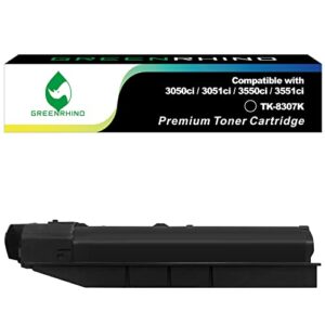 greenrhino compatible toner cartridge replacement for kyocera tk-8307k (1t02lk0us0) taskalfa 3050ci 3051ci 3550ci 3551ci (black, 1-pack)