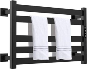 colliford towel warmer, towel heater rack for bathroom, electric towel dryer wall-mounted plug-in bath heater, 201 stainless steel hot towel rack with timer and smart temperature control (5-bar)