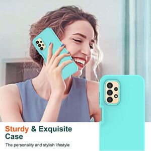 LeYi for Samsung Galaxy A13 5G Phone Case: Galaxy A13 5G Case with [2 x Tempered Glass Screen Protector], Full-Body Shockproof Soft Liquid Silicone Protective Phone Case for Samsung A13 5G, Mint