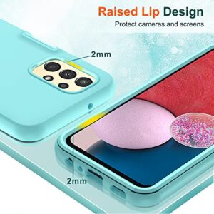 LeYi for Samsung Galaxy A13 5G Phone Case: Galaxy A13 5G Case with [2 x Tempered Glass Screen Protector], Full-Body Shockproof Soft Liquid Silicone Protective Phone Case for Samsung A13 5G, Mint