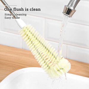 DEFUTAY Grout Brush Cleaning Tool,L-Type Water Bottles Cleaning Brushes with Long Handle for Wine Decanter, Sports Bottle, Vase, Glassware(41 cm)