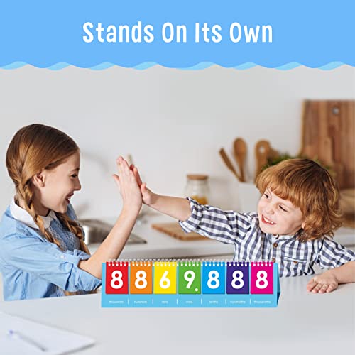 SpriteGru Freestanding Place Value Flip Chart, Double Side with Whole Numbers and Decimals, Educational Math Learning Tool to Count Place Value to The Millions