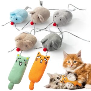 mr. pen- catnip toys, 7 pcs, mouse cat toy, catnip toys for indoor cats, cat nip toys, catnip toys for cats, mouse toy for cats, cat toy mouse, toys with catnip, cat toys mice