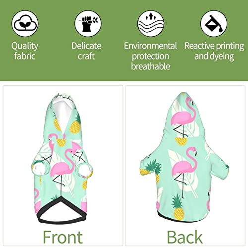 Pink Flamingo Pineapples Pet Dog Hoodies - Soft and Warm Dog Hoodie Sweater, Cold Weather Clothes for XS-XXL Dogs Winter Coat
