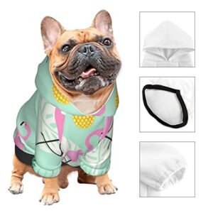 Pink Flamingo Pineapples Pet Dog Hoodies - Soft and Warm Dog Hoodie Sweater, Cold Weather Clothes for XS-XXL Dogs Winter Coat