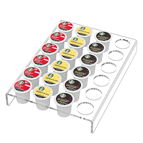AITEE Acrylic K Cup Drawer Organizer, Clear K Cup Organizer Tray for Drawer or Countertop Storage, Hold 24 Coffee Capsules,K Cup Coffee Pod Holder for Office and Kitchen K Cup Storage (9.6x13.2Inches)