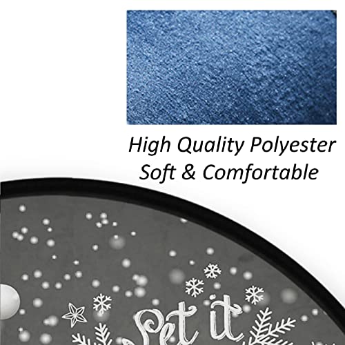 Winter Gnome Quotes Cute Area Rug Let It Snow Round Circle Floor Mat 3ft Area Carpet for Home Dining Living Room Holiday Seasonal Decor Soft Non Skid