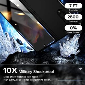 TOCOL [2+2 Pack] for Samsung Galaxy Z Fold 3 5G with 2 Pack Front Privacy Tempered Glass Screen Protector and 2 Pack Camera Lens Protector, Anti-Scratch, Bubble Free, [Anti-Spy], [Alignment Tool],Black