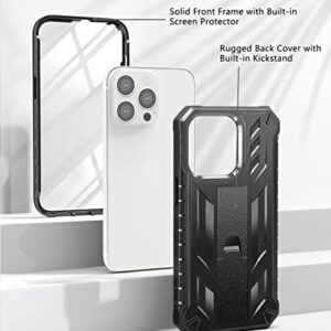 SOiOS for iPhone 13 Pro Max Case: Built in Kickstand - Military Grade Shockproof Durable Protective Phone Cover | Heavy Duty Drop Proof Full Protection TPU Bumper Hard Rugged Case 6.7 inch 2021 Black