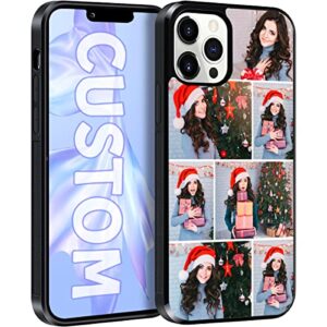 personalized multiple pictures/photos customized gift custom phone case for iphone 15 14 13 pro max mini 12 11 samsung s23 s22 s21 s20 fe ultra plus note 20 10 a53 a03s a02s a13 a32 a51 a71 black