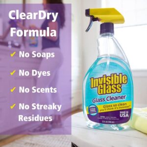 Invisible Glass 92194-2PK 32-Ounce Cleaner and Window Spray for Home and Auto for Streak-Free Shine Film-Free Glass Cleaner Safe for Tinted Windows and Windshield Film Remover, Pack of 2, clear