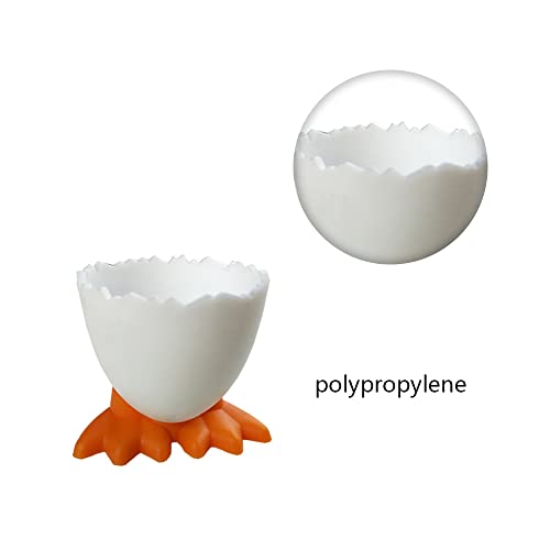 6 Pcs Egg Cups Cartoon Egg Holders Soft Hard Boiled Egg Cups for Breakfast Brunch Soft Boiled Egg(White)