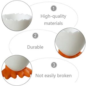 6 Pcs Egg Cups Cartoon Egg Holders Soft Hard Boiled Egg Cups for Breakfast Brunch Soft Boiled Egg(White)