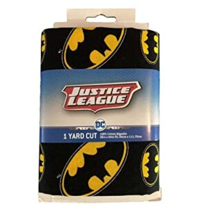 DC Comics 1 Yard Precut Cotton Fabric - Batman Logo Toss 4 pc.