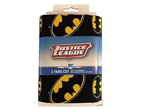 DC Comics 1 Yard Precut Cotton Fabric - Batman Logo Toss 4 pc.