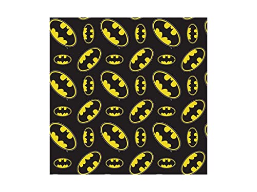 DC Comics 1 Yard Precut Cotton Fabric - Batman Logo Toss 4 pc.