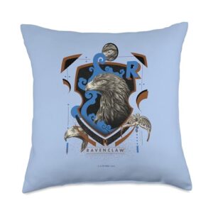 harry potter ravenclaw shield realistic eagle throw pillow, 18x18, multicolor