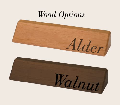 Walnut Office Desk Name Plate Personalized. Custom Name Plates for Desks. Office Desk Decor. Gift For Coworkers, Teachers, Graduates. Walnut Desk Wedge