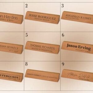 Walnut Office Desk Name Plate Personalized. Custom Name Plates for Desks. Office Desk Decor. Gift For Coworkers, Teachers, Graduates. Walnut Desk Wedge