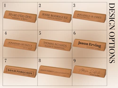 Walnut Office Desk Name Plate Personalized. Custom Name Plates for Desks. Office Desk Decor. Gift For Coworkers, Teachers, Graduates. Walnut Desk Wedge