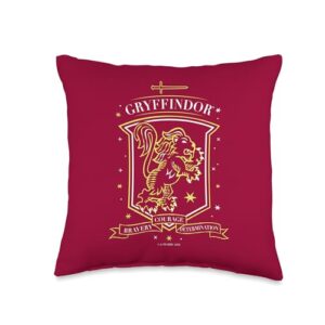 harry potter hand drawn gryffindor shield throw pillow, 16x16, multicolor