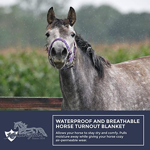 Kensington Signature Draft Turnout - Stable Blanket Day Wear, Waterproof and Tear-Free, 80G (Size 93, Navy)