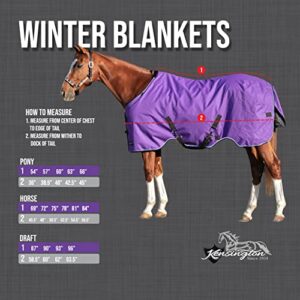 Kensington Signature Draft Turnout - Stable Blanket Day Wear, Waterproof and Tear-Free, 80G (Size 93, Navy)