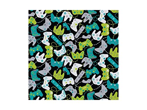 Emma & Mila 1 Yard Precut Cotton Fabric - Game On Controller 4 pc.