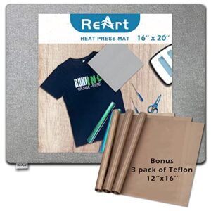 heat press mat 16" x 20" for easypress both sides applicable - mat for heat press machines and htv and iron on projects