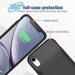 Battery Case for iPhone XR, Newest 7000mAh Slim Portable Protective Charging case Compatible with iPhone XR (6.1 inch) Rechargeable Battery Pack Charger Case (Black)