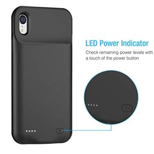 Battery Case for iPhone XR, Newest 7000mAh Slim Portable Protective Charging case Compatible with iPhone XR (6.1 inch) Rechargeable Battery Pack Charger Case (Black)