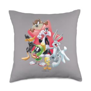 looney tunes bugs bunny and friends star throw pillow, 18x18, multicolor