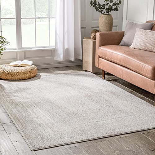 Well Woven Raggi Vintage Neutral Ivory Chindi Braided Pattern Area Rug (5'3" x 7'3")