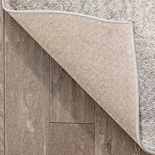 Well Woven Raggi Vintage Neutral Ivory Chindi Braided Pattern Area Rug (5'3" x 7'3")