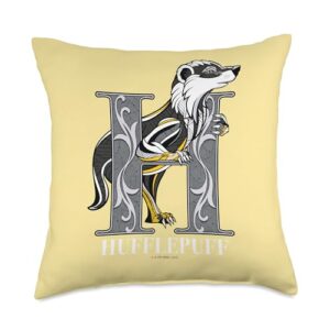 harry potter mosaic hufflepuff with badger throw pillow, 18x18, multicolor