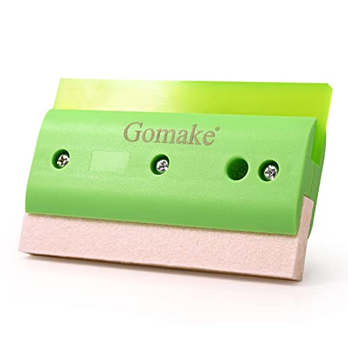 Gomake Small Window Squeegee Rubber Squeegee Wool Squeegee for Vinyl Double Side Rubber Water Cleaning Water Wiper Car Window Tinting Tools for Vinyl Wrapping,Household Window Windshield Cleaning