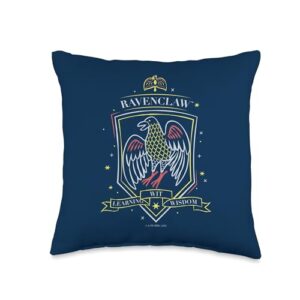 harry potter hand drawn ravenclaw shield throw pillow, 16x16, multicolor