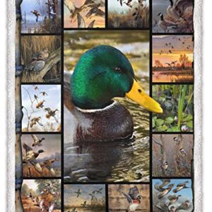 Duck Hunting Beautiful Mallard Blanket - Fleece Sherpa Blanket - Camo Hunting Blanket and Throw Full Size 60x80 for Sofa, Bed, Outdoor from Son Daughter to Mother Father Birthday Christmas