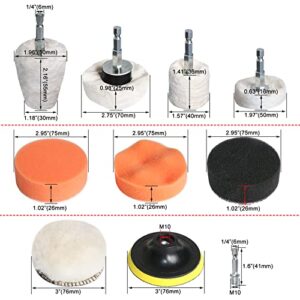 10pcs Cotton Cloth Buffing Wheel Sponge Polishing Pad Kit,Drill Buffing Kit for Car Polishing,Cleaning