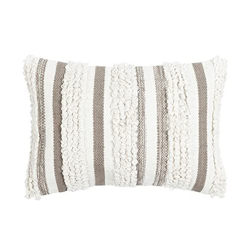 Lush Decor Bria Stripe Decorative Pillow Cover, 13" x 20", Neutral