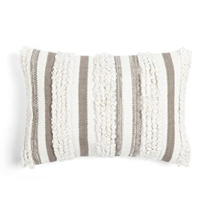 lush decor bria stripe decorative pillow cover, 13" x 20", neutral
